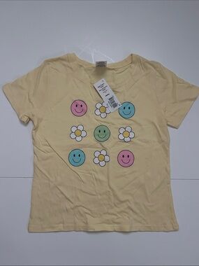 Icecream Pastel Daisy & Smiley Tee - Yellow, Pink, Blue, Green